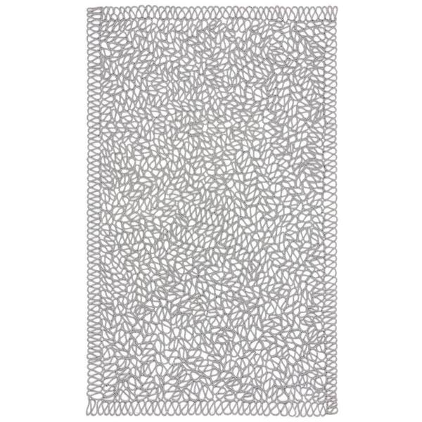 Novelty 4 ft. x 6 ft. Black/Ivory Double Sided Woven Area Rug