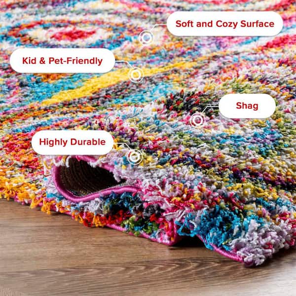 nuLOOM Kindra Circles Shag Multi 8 ft. x 10 ft. Area Rug OZXL02A