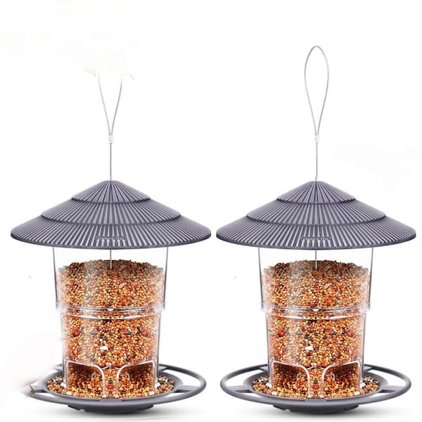 FAWEY TRED INC Bird Feeders(Up to 3.1 lbs.) Adjustable Wild Bird feeders with Sturdy Wire and Roof(2 Pack)