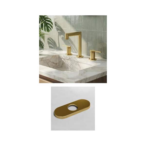 Sterling 8 in. Faucet and 5.5 in. Deck Plate in Matte Brushed Gold Combo (2-Piece)