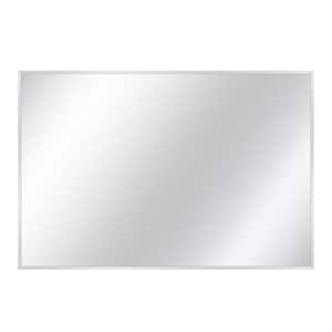 24 in. x 36 in. Modern Rectangle Metal Framed Silver Wall Mirror