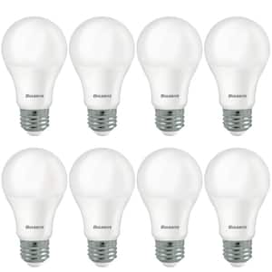 60-Watt Equivalent A19 Dimmable E26 Base LED Light Bulb 3000K in Frost (8-Pack)