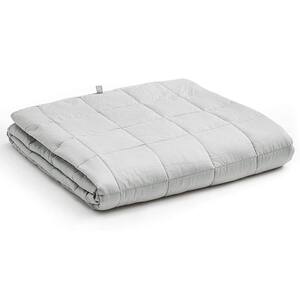 Light Grey Cotton 15 lbs. 60 in. x 80 in. Premium Weighted Blanket for Queen and King Beds