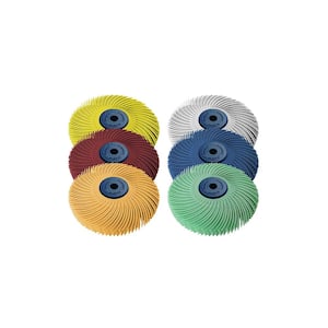 Sunburst 3 in. 6-Ply Radial Discs 1/4 in. Arbor Assortment Thermoplastic Cleaning and Polishing Tool (6-Piece)