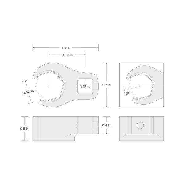 TEKTON 3/8" Drive 11 Mm 6-Point Flare Nut Crowfoot Wrench - Made In USA, Satin Nickel Finish, WCF16211