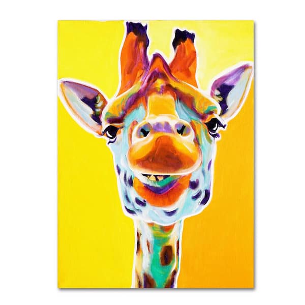 Trademark Fine Art 24 in. x 18 in. "Giraffe No. 3" by DawgArt Printed Canvas Wall Art