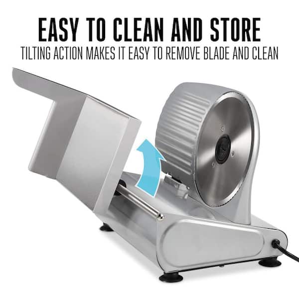VEVOR Meat Slicer 45-Watt Electric Deli Slicer with Two 7.5 in. Stainless  Steel Blade Protection Food Slicer Machine for Meat BZDQPJZL45W75IGBEV1 -  The Home Depot
