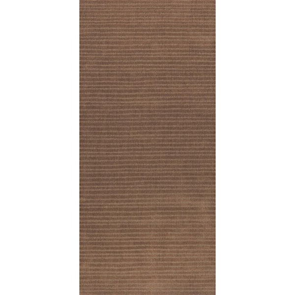 3 ft. x 8 ft. Dark Brown Southwest Striped Wool Indoor Runner Rug