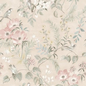 Frederique Blush Bloom Pre-pasted Paper Wallpaper