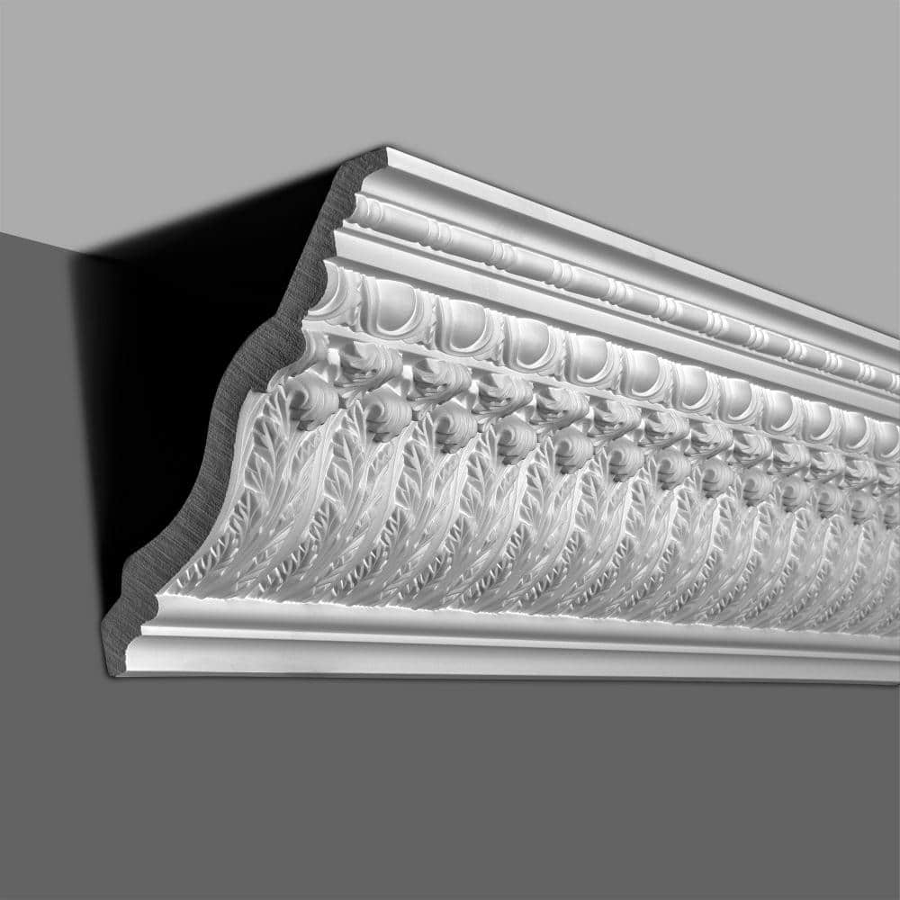 White Polyurethane Acanthus Leaf Crown Moulding Sample