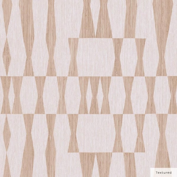 Jute Faux Grasscloth Geo Vinyl Peel and Stick Textured Wallpaper Roll (Covers 28 sq. ft.)