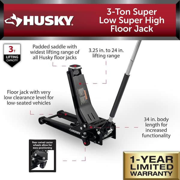 Husky 3-Ton Super Low Super Car Jack HPL4790 - Depot