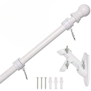 6 ft. Stainless Steel No Tangle Spinning Flagpole Kit with Bracket, White