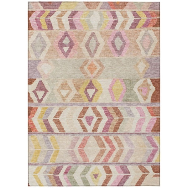 Chantille Machine Washable Indoor/Outdoor Abstract ACN2721 Copper 5 ft. x 7 ft. 6 in. Area Rug