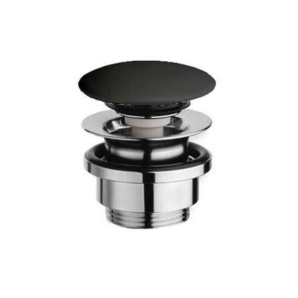 WS Bath Collections 1-1/4 in. Universal Bathroom Push Waste Drain, Matte Black