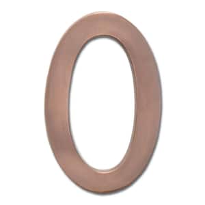 5 in. Antique Copper Floating House Number 0