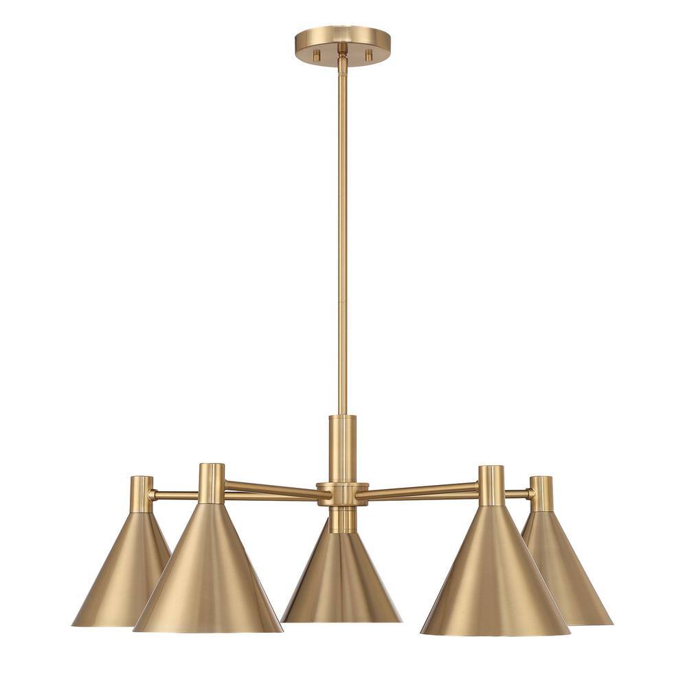 Noble Brass 5-Light Adjustable Metal Chandelier