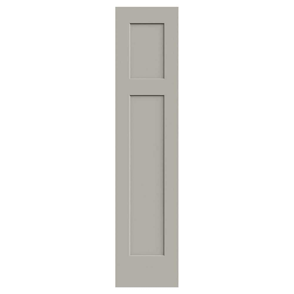 JELD-WEN 18 in. x 80 in. Craftsman 3-Panel Light Gray Painted
