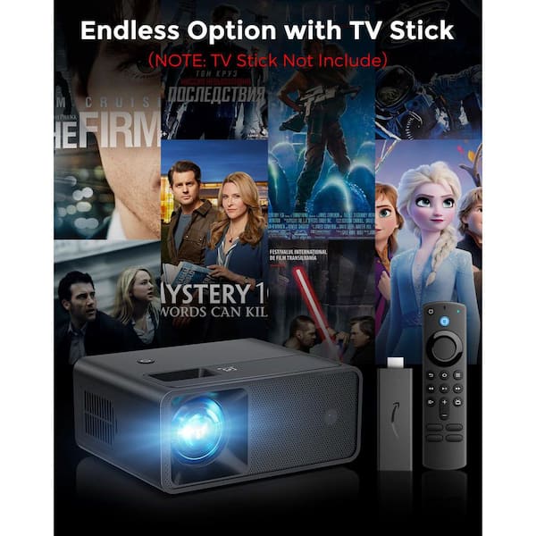 Vrbgify 1024 x 768 Full HD 1080P Portable Projector with 200