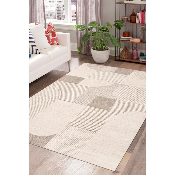 Concord Global Trading Retro Gray 5 ft. x 7 ft. Contemporary