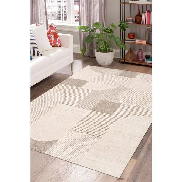 Concord Global Trading Retro Gray 7 ft. x 9 ft. Contemporary