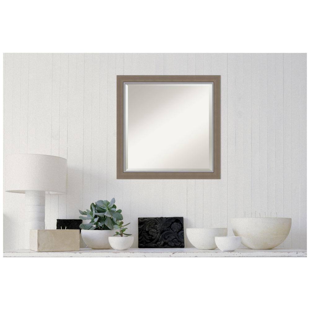 Eva Brown and Silver Rectangular Bathroom Vanity Mirror
