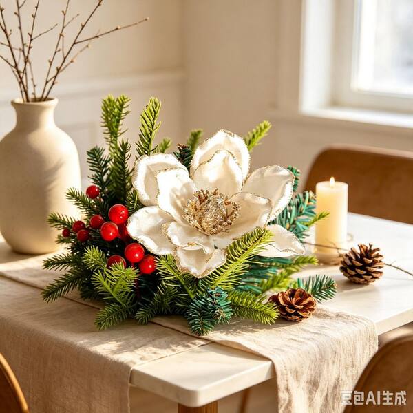 9.8 in. White Artificial poinsettia Flowers DK1869 - The Home Depot