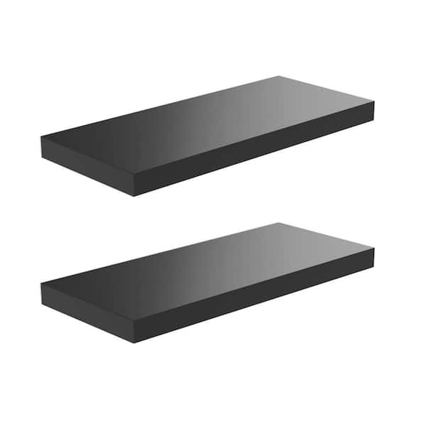 Unbranded 30 in. W x 12.75 in. D Black Decorative Wall Shelf