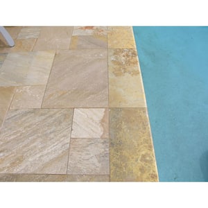 Riviera Gold 2 in. x 12 in. x 24 in. Travertine Pool Coping (15-Pieces/30 sq. ft./Pallet)