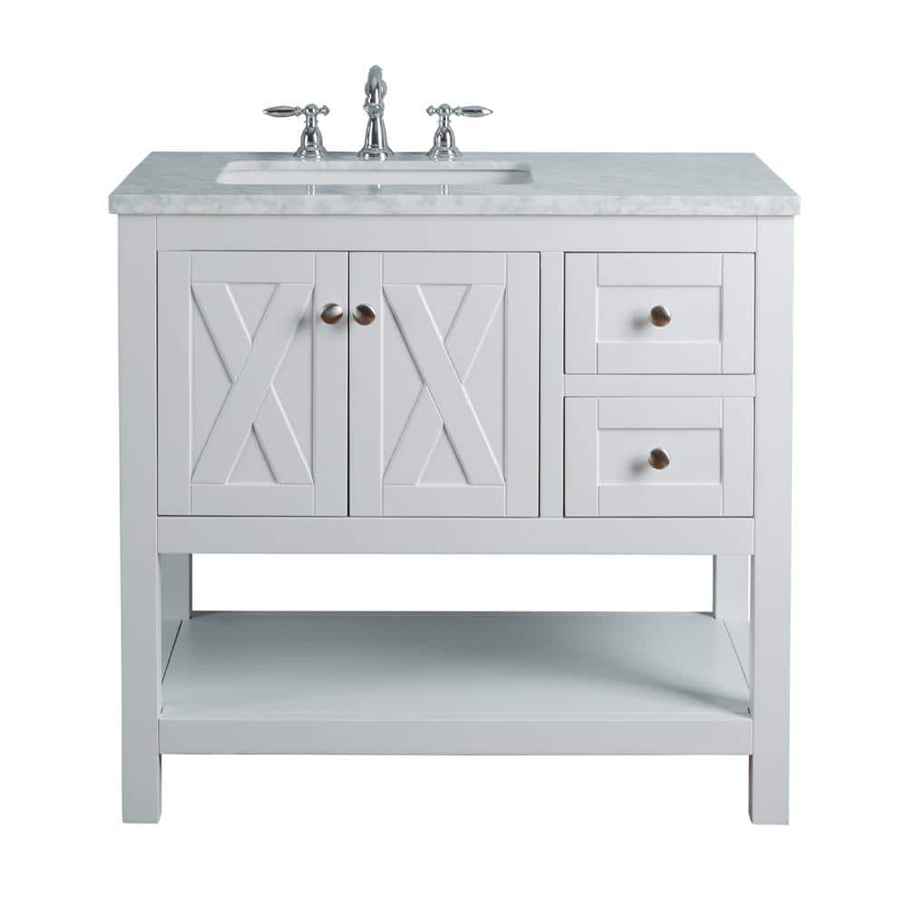 Reviews For Stufurhome Anabelle 36 In White Single Sink Bathroom Vanity With Marble Vanity Top And White Basin Hd 1527w 36 Cr The Home Depot