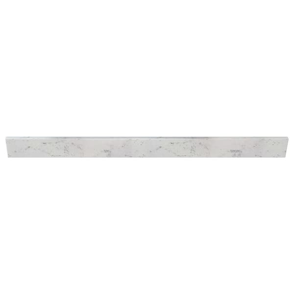 J COLLECTION 55 in. Cultured Marble Backsplash in Icy Stone