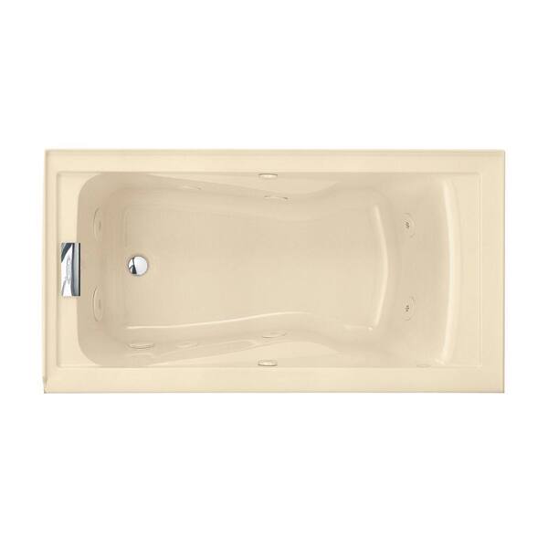 American Standard Evolution Deep Soak 5 ft. Whirlpool Tub with Integral Apron and Left Drain in Bone