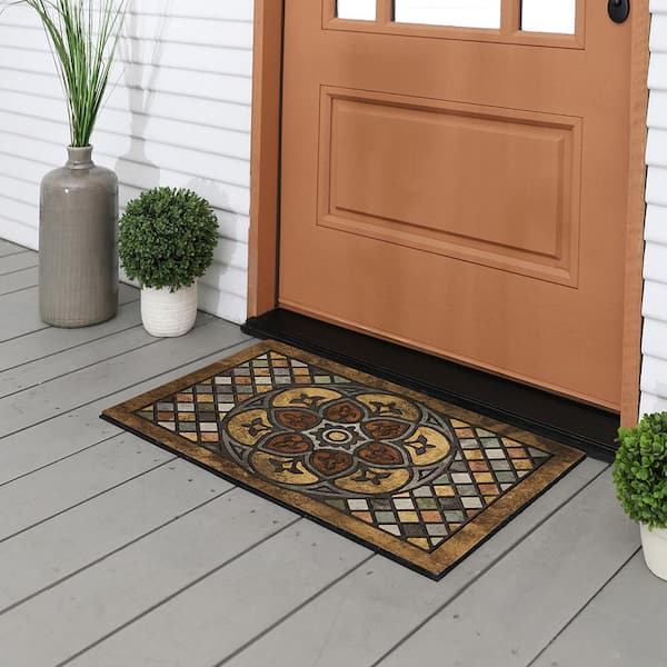 StyleWell Mosaic 23 in. x 35 in. Door Mat 485702 - The Home Depot