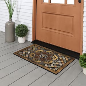 Rubber-Cal Traditional Fleur de Lis French Mat Large Front Door Mat, 24  by 57-Inch 10-106-012P