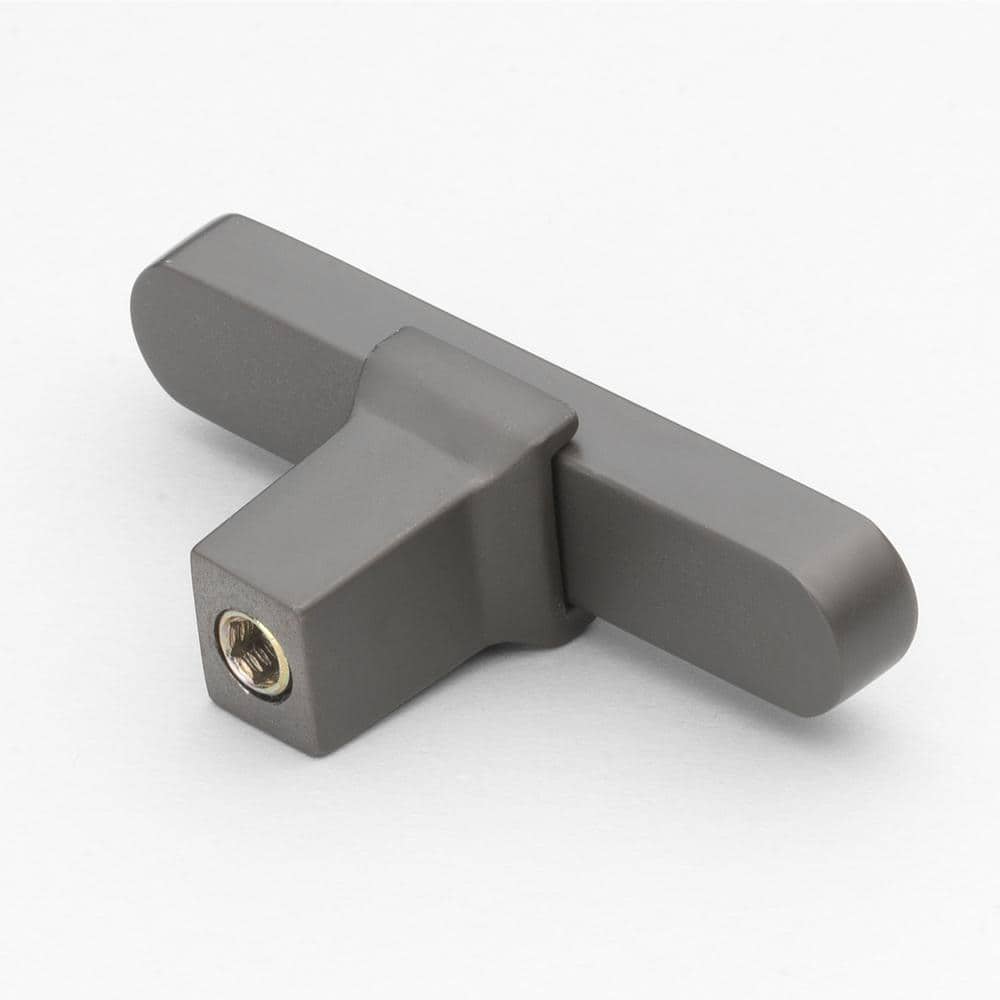 Graphite Brushed Modern T-Handle Cabinet Knob 2.25"