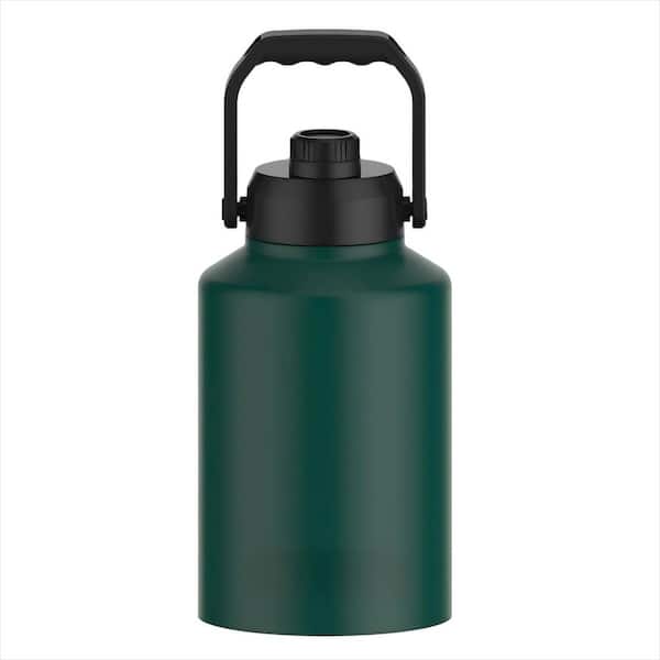 OGETFUUR 4 qt. Water Bottle Insulated with Handle, Stainless Steel Water Jug for Gym, Hiking and Camping, Green