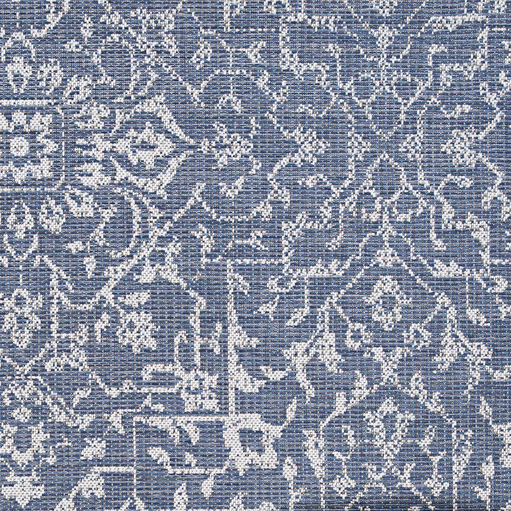 Monte Carlo Reversible Navy-Ivory Synthetic Area Rug, 3'9" x 5'5"