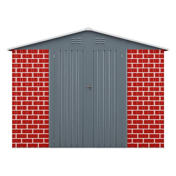8 ft. W x 12 ft. D Red Brick Color Metal Shed (96 sq. ft.)