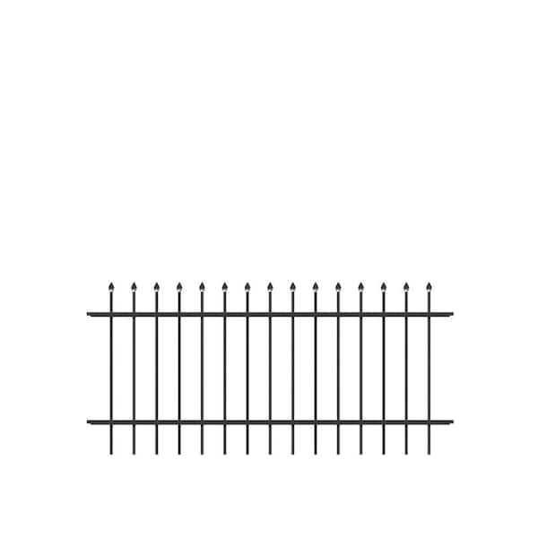 Cascade Standard-Duty 3 ft. H x 6 ft. W Black Aluminum Pre-Assembled Fence Panel