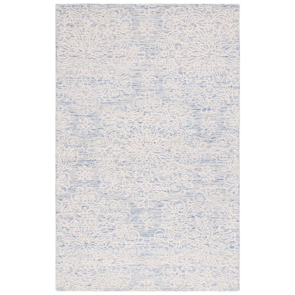 Metro 4 ft. x 6 ft. Blue/Ivory Floral Marle Area Rug price history on PriceWatchPro