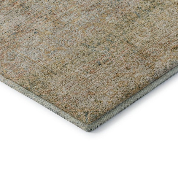 Mayfield Premium Machine Washable Abstract AMF2103 Gold 10 ft. x 14 ft. Area Rug