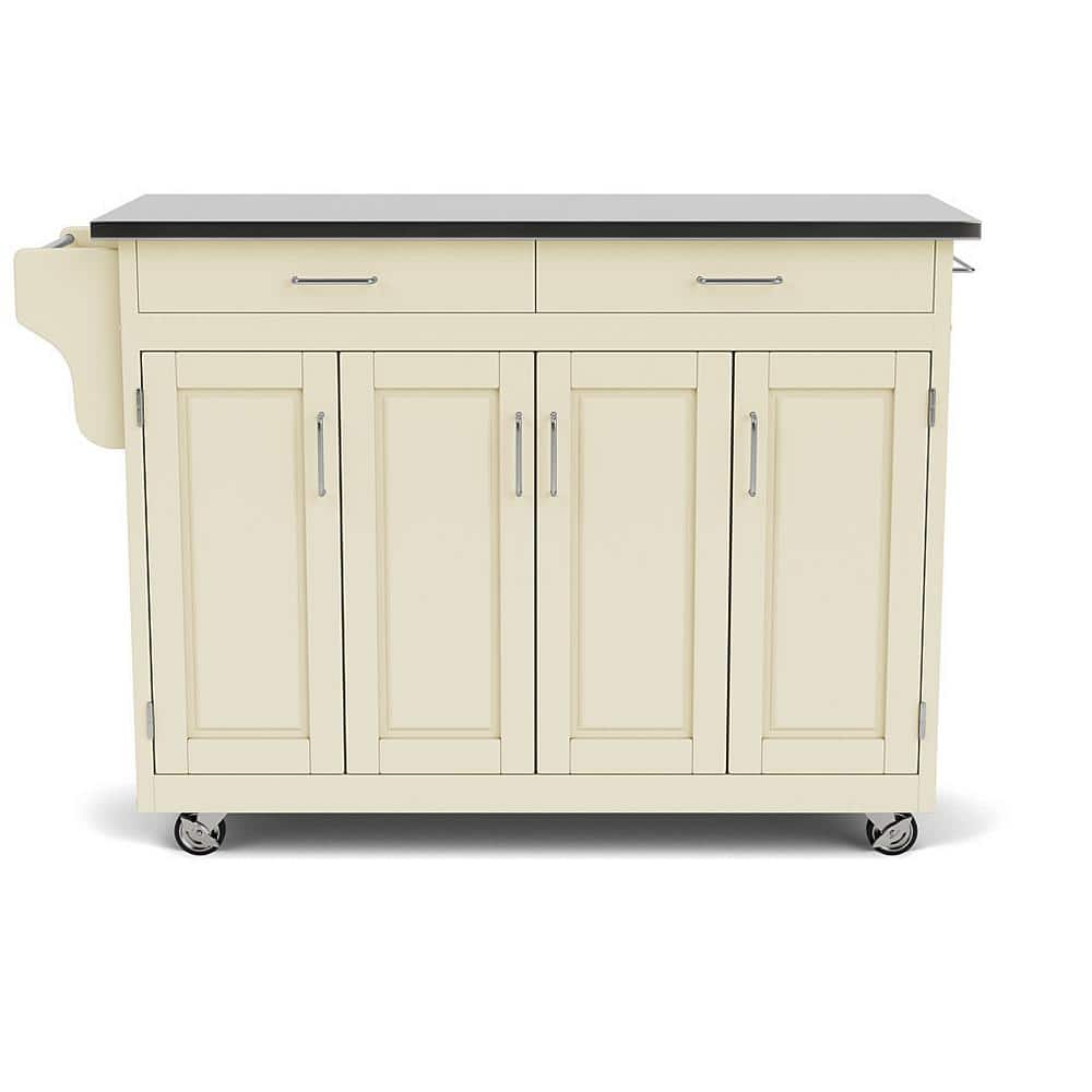 HOMESTYLES Create A Cart White Kitchen Cart With Stainless Top 9200   White With Stainless Top Homestyles Kitchen Carts 9200 1022 64 1000 