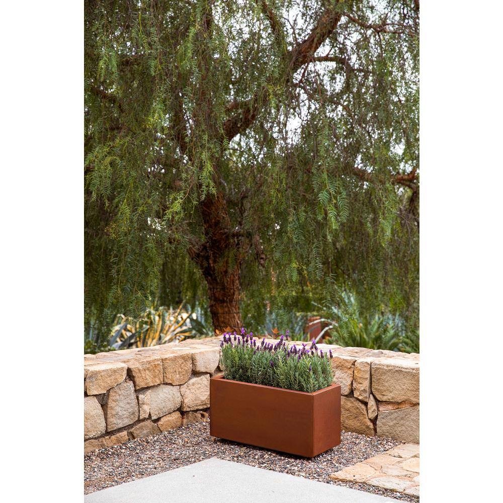 Small Rust Corten Steel Long Box Planter