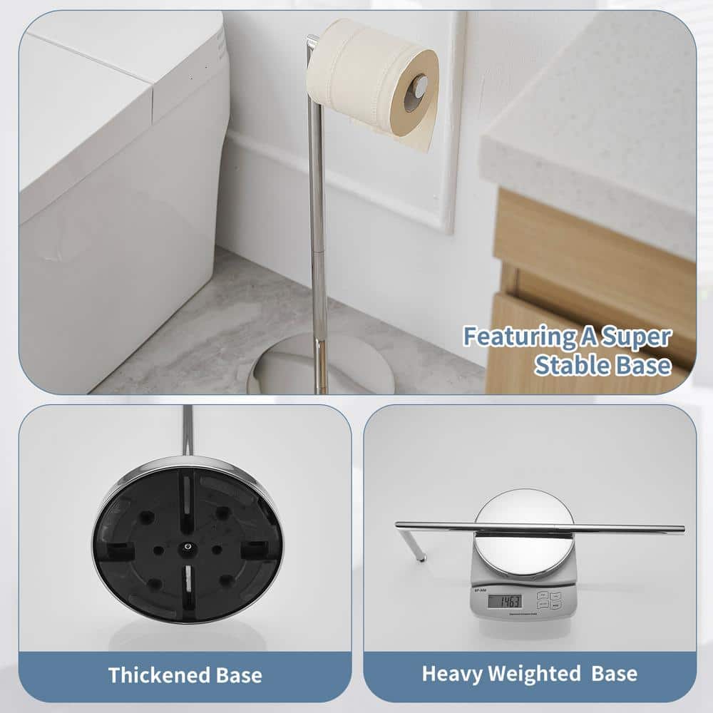 Polished Chrome Freestanding Stainless Steel Toilet Paper Holder