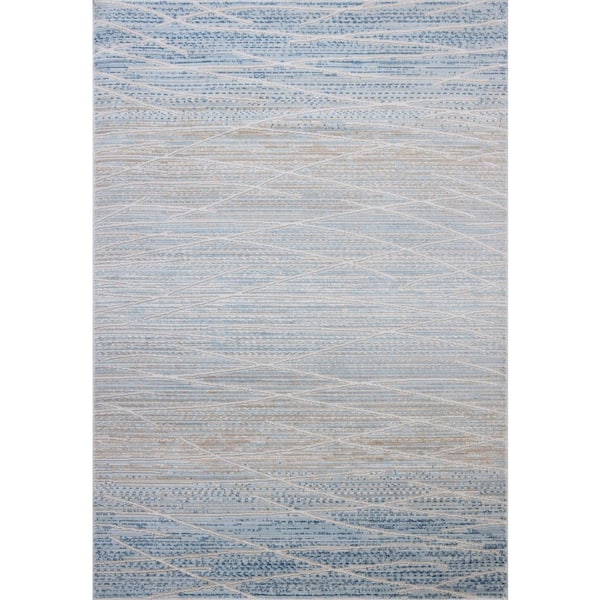 Townes Natural / Sky 7 ft. 10 in. x 10 ft. Contemporary Area Rug