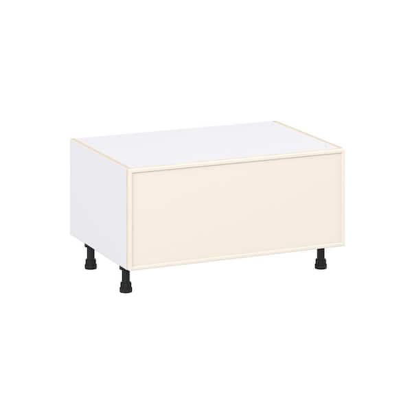 Fairview 36 in. W x 24 in. D x 19.5 in. H Assembled Slim Shaker Window Seat Bench Base Kitchen Cabinet in Washed Linen