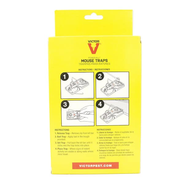 Rodent Pest Control M142S Victor Powerkill Mouse Trap 2 Pack 