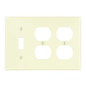Ivory 3-Gang 1-Toggle/2-Duplex Wall Plate (1-Pack)