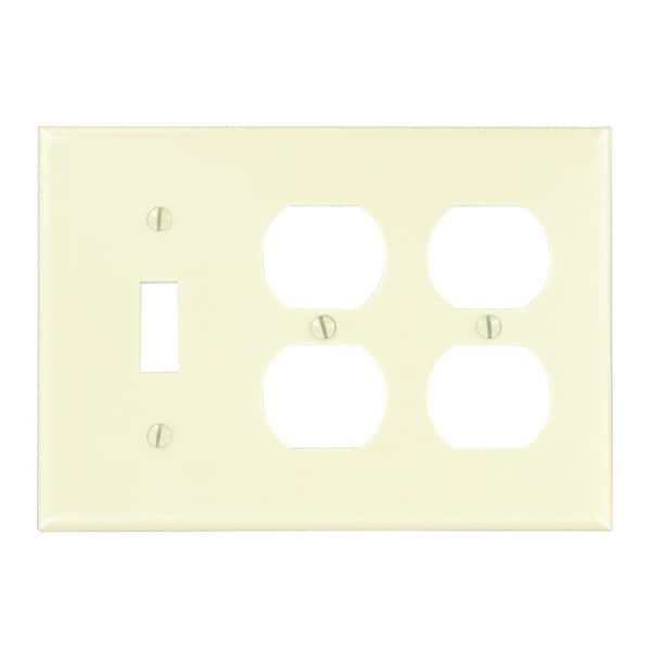 Leviton Ivory 3-Gang 1-Toggle/2-Duplex Wall Plate (1-Pack)