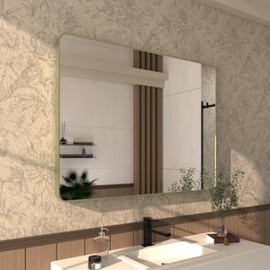 Cosy 48 in. W x 36 in. H Rectangular Framed Wall Bathroom Vanity Mirror in Matte Green